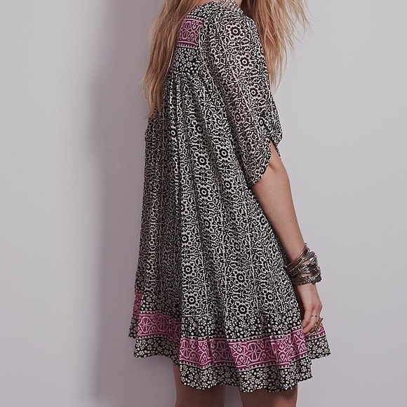 Swing DRESS Black NEW Border Print - Picture 3 of 4